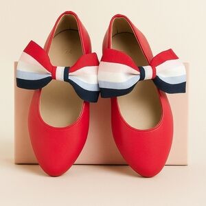 Janie & Jack Red Bow Baby's Shoes